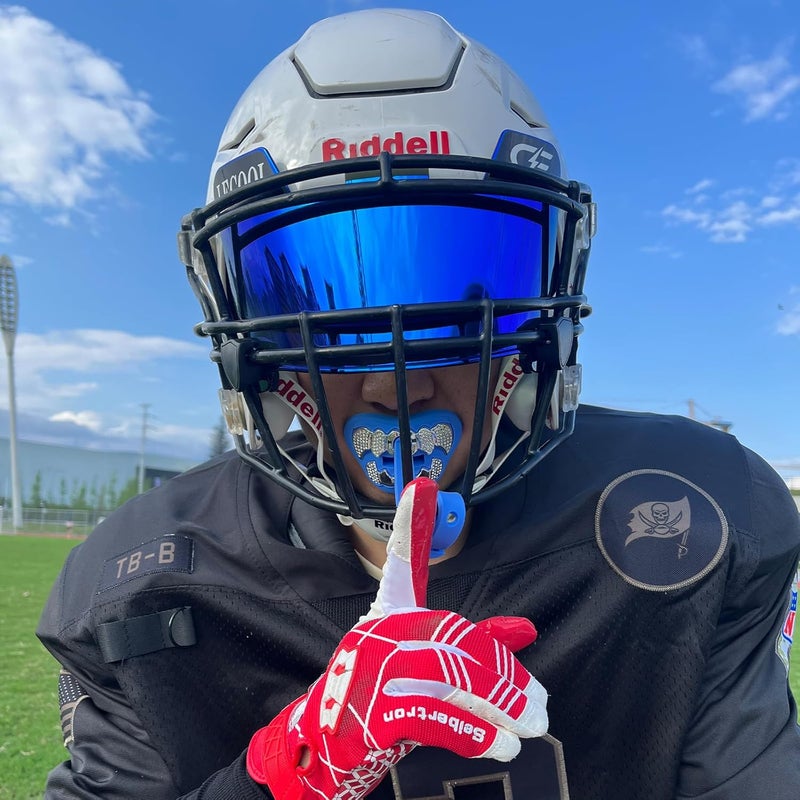 LeCool Football Mouth Guard with Connected Strap- 3D Beast Chrome Adult and Youth Mouth Guard-Mouth Piece for Sports for Maximum Air Flow and Teeth Protection - Image 5